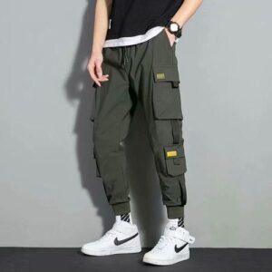 Berrykey Overalls Men's Ankle Pants Loose Large Size Casual Trouser Wear-Resistant Work Pants