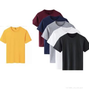 6 In 1 Unisex T- Shirt Round Neck Plain Black Polo Tees