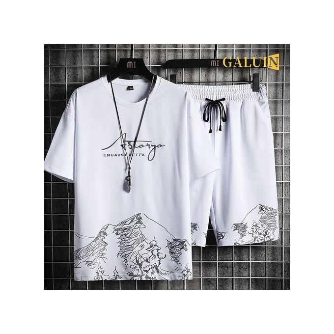 Short Sleeve T-shirt + Shorts - White