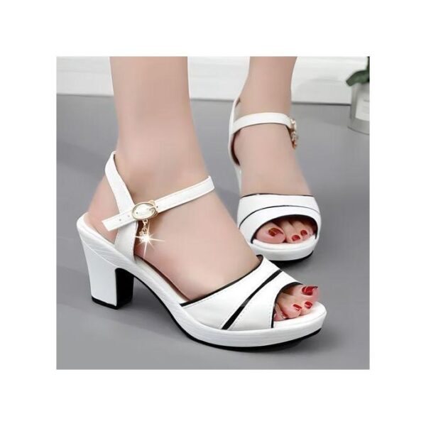 SXCHEN Women's Shoes Fish Mouth Shoes Heeled Sandals - Image 2